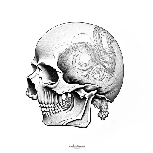 Skull Made Out Of Crazy Squiggly Lines