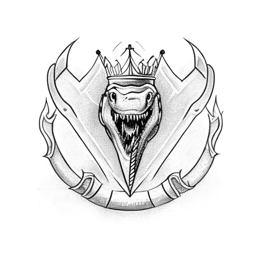 Facing Down Sword With Three Crowns On The Blade With A Bushmaster Snake Wrapped Around It