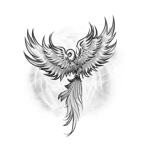 Tattoo Of A Majestic Phoenix Rising From The Ashes