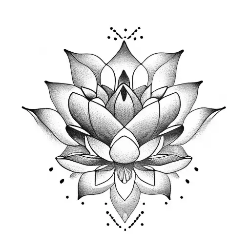 Lotus Flower With Happy Symbols Inside Tattoo For Lower Back