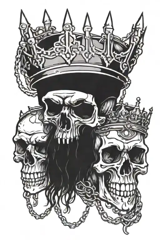 Skull Wearing Chains Wrapped With The Word G59 Logo And Crown