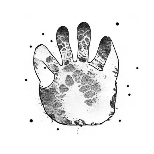 Dog Paw Print Over A Compass