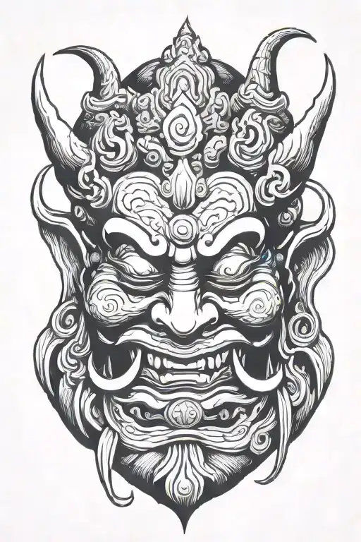 Oni Head Eating Buddha Head
