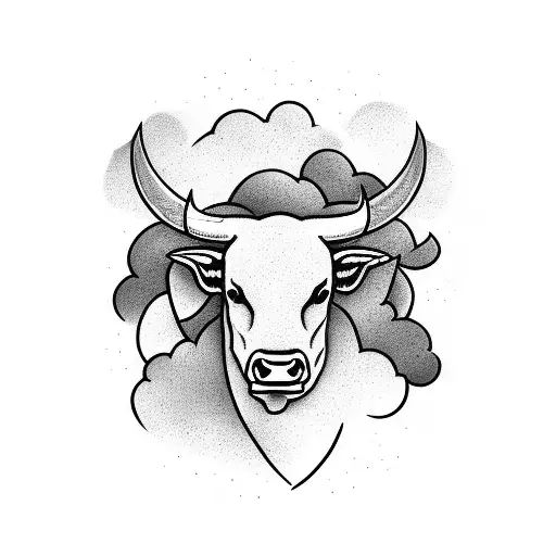 Bull With Clouds