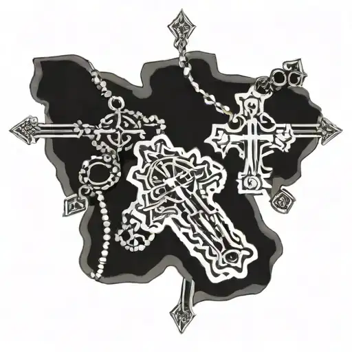 Cross Rosary Smile Now Cry Later Faces