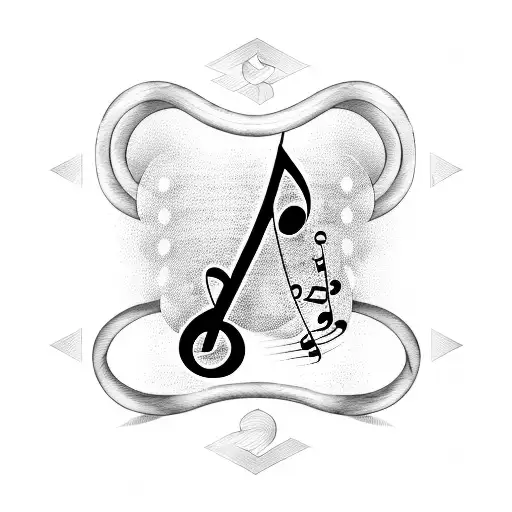 A Musical Note Formed By A Barbell And A Football