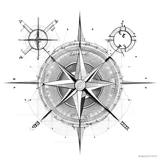Civil Engineer's Blueprint With A Compass And Construction Tools