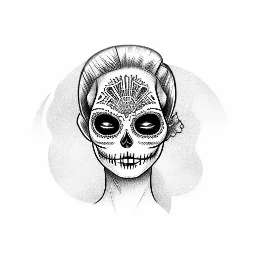 Day Of The Dead Girl With A Cyberpunk Aesthetic