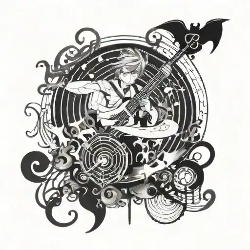 Incorporate Music Notes And Anime Characters In A Dynamic Composition