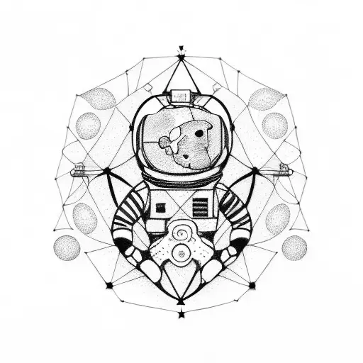 Constellations Intertwining With The Astronaut's Space Suit