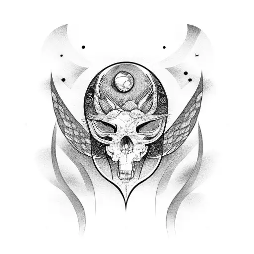 Broken Ribs With Moon In The Back