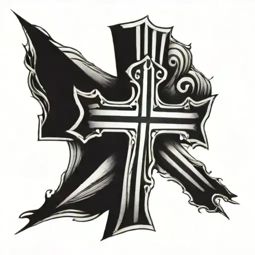 Black Cross With Black Stripes