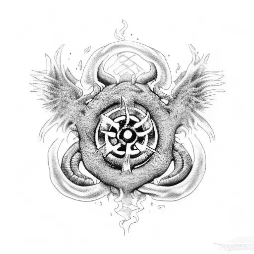 Biohazard With Black Fire At Center