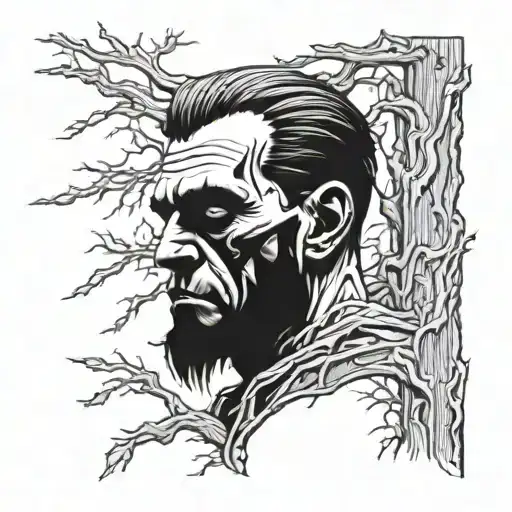 Frankenstein Into A Creepy Wood Carving Design