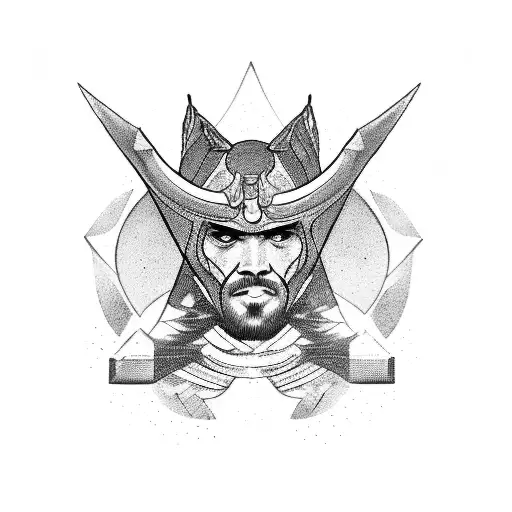 A Blackwork Tattoo Of A Fremen Warrior With A Crysknife