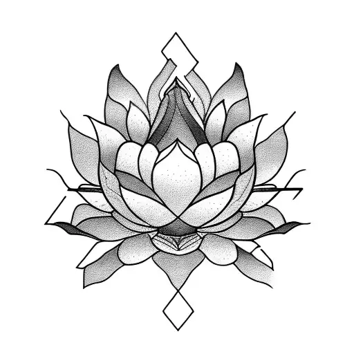 Lotus Flower With Word Van Integrated Into It