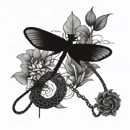 A Dragonfly And Dragon Intertwined To Represent The Bond Between You And Your Grandkids