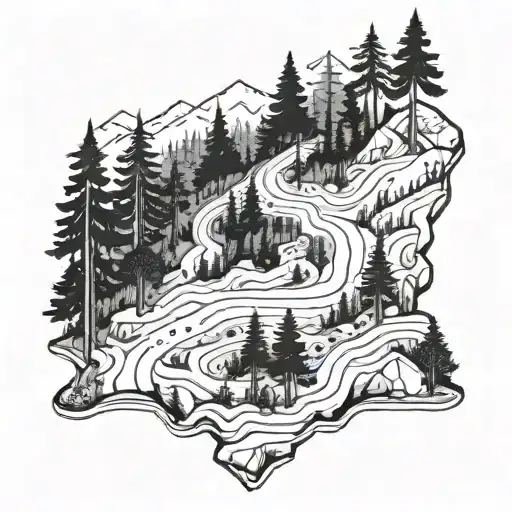 A Hiking Trail Winding Through A Forest With Hidden Gaming References