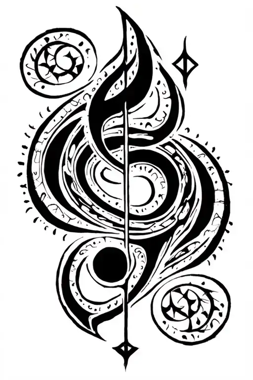 Broken Arrow Semi Colon Music Notes Terrapin Tribal