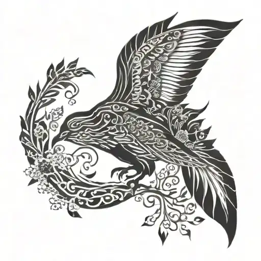 A Sanskrit Calligraphy Design Incorporating Elements Of Nature And Wildlife