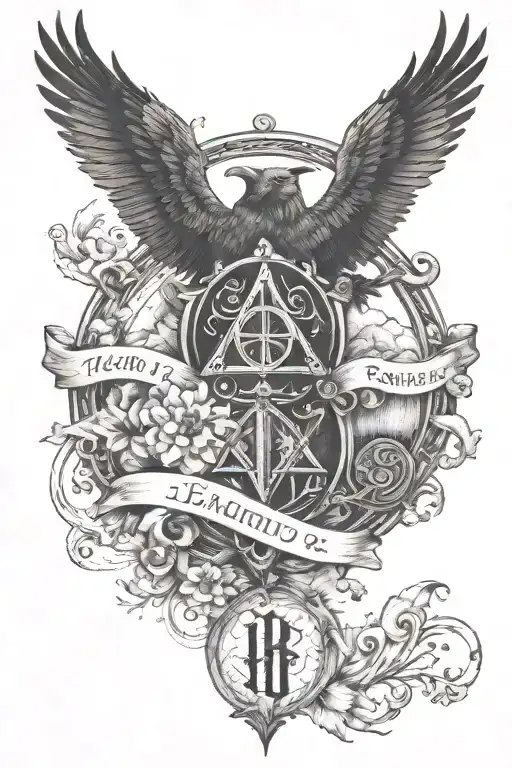 Create A Tattoo Design Representing The Bond Between Twin Boys Inspired By Harry Potter Elements