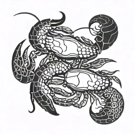 Ying Yang Symbol With Two Lobsters