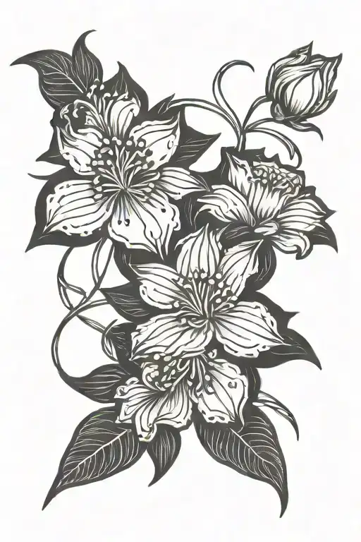 August And January Birth Flowers Intertwined