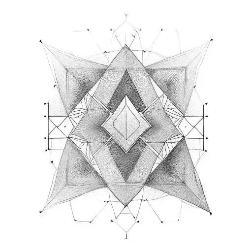 A Geometric Black Tattoo For Almost Full Back That Cover Up A Realistic