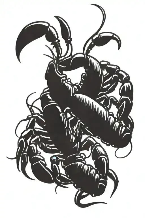 2 Lobsters In The Shape Of The Astrological Sign Cancer