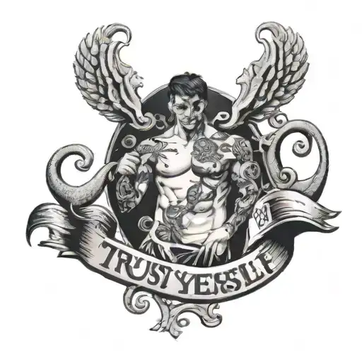 Topless Male With Slogan 'Trust Yourself'