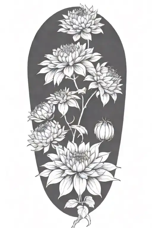 Dahlia And Chrysanthemum