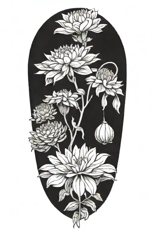 Dahlia And Chrysanthemum