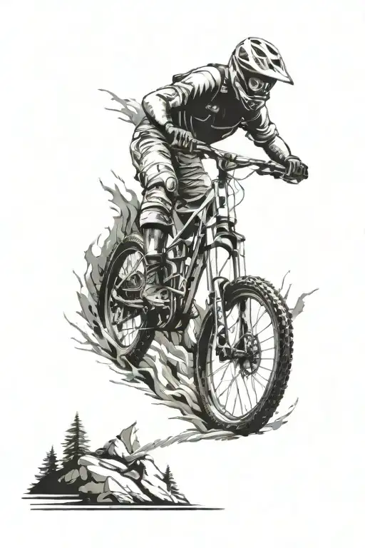 Mountain Bike Trail Action Packed Scene