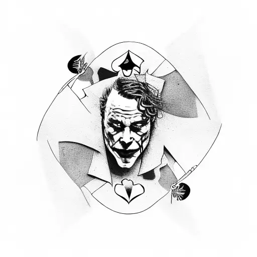 Heath Ledger Joker As A Playing Card