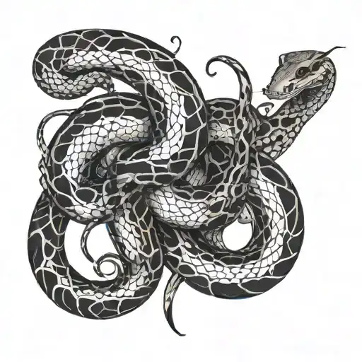 Combine Music Notes With A Snake Weaving Through Them