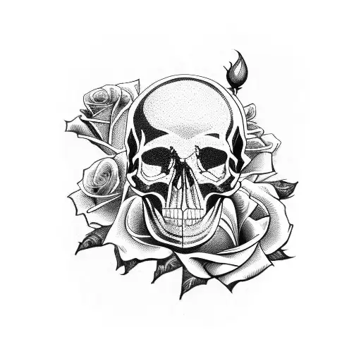 Rose Knife Skull