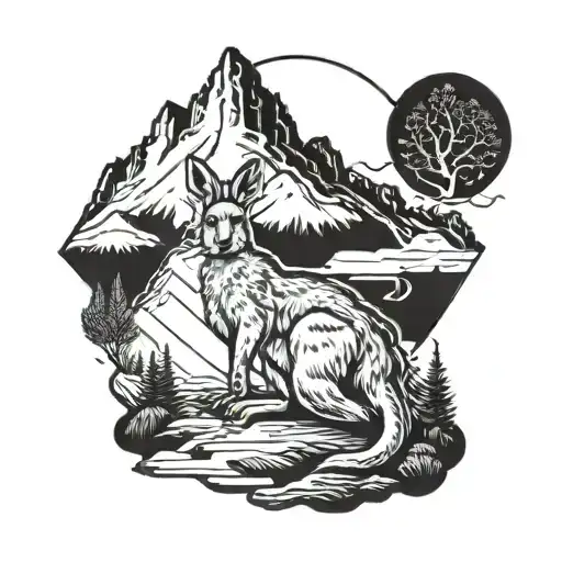 Mountain With A Kangaroo Laying Down