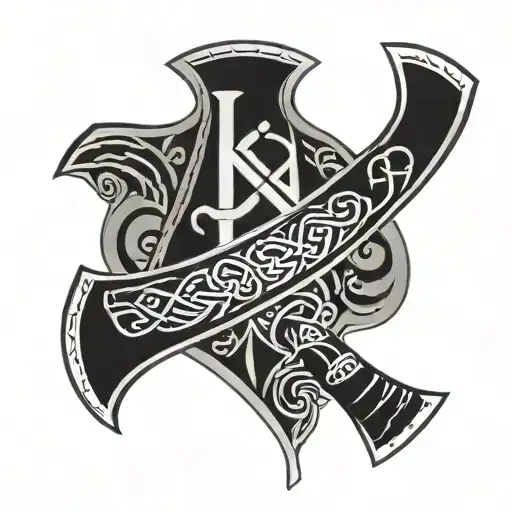 Bearded Axe Among Nordic Runes