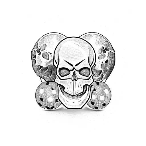 Skull With Pool Balls
