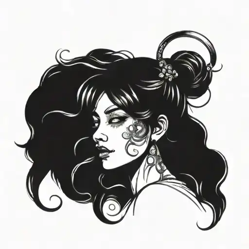 Virgo Girl Fancy Tattoo Design