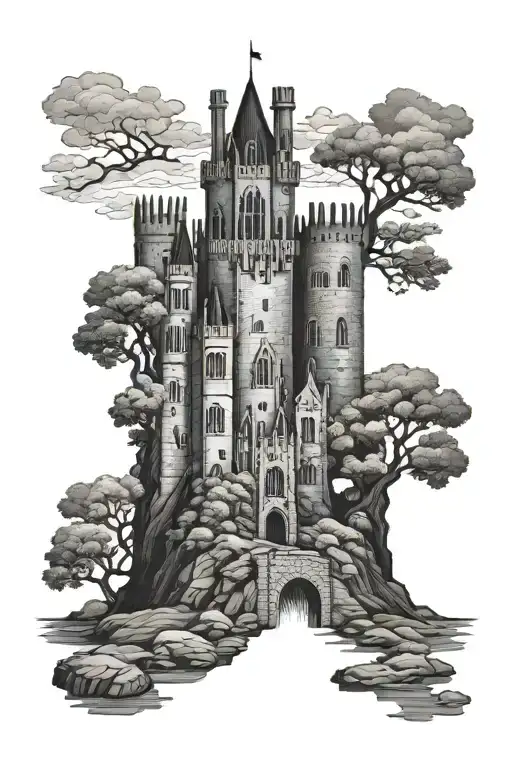 Dark Tall Castle In England