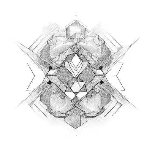 A Geometric Tattoo For Almost Full Back That Cover Up A Realistic