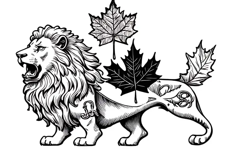Governor Of Canada Lion Holding A Maple Leaf