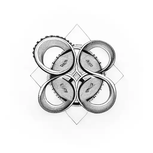 A Blackwork Tattoo Of A Bicycle Chain Forming The Shape Of An Infinity Symbol