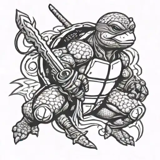 Ninja Turtle In Battle