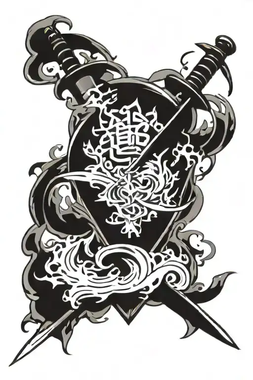 Set Your Heart Ablaze In Japanese With A Sword Behind It