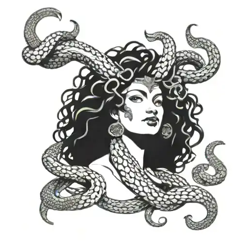 Goddess Medusa With Cobras