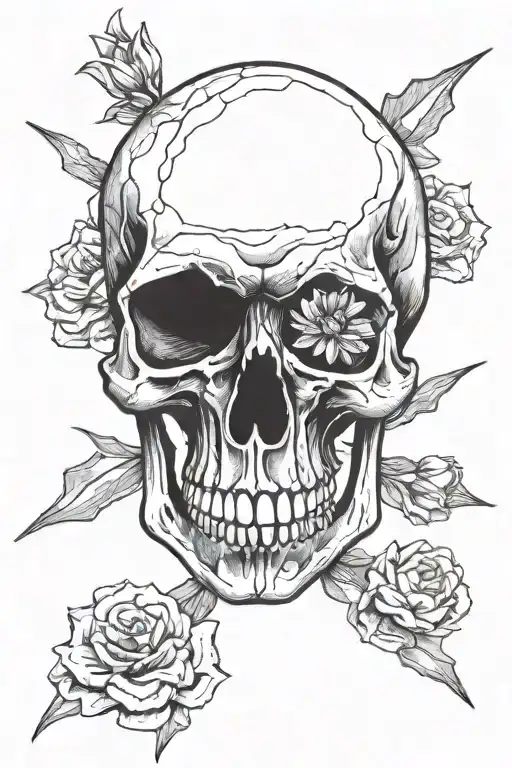 Badass Skull With The Words For All Mines Ill Lay Yours