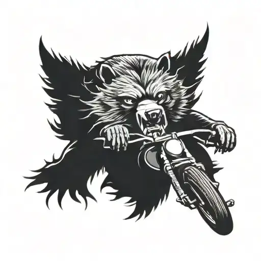 Bear Riding A Bike In A Leather Jacket And Growling