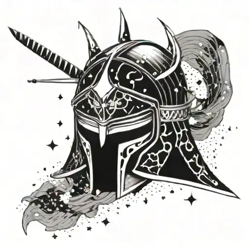 Constellation Of Stars Forming A Samurai Helmet